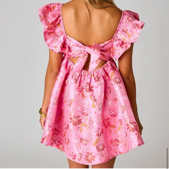 BUDDY LOVE Floral Pink Ruffle Dress - S - NWT - Picture 2 of 7